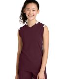 Sport Tek YST441 Sport-Tek Youth Club Sleeveless V in Mar/white