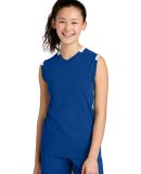 Sport Tek YST441 Sport-Tek Youth Club Sleeveless V in Try/white