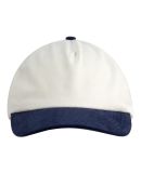 Big Accessories BA710 Two-Tone Corduroy Cap in Cream/ navy