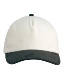 Big Accessories BA710 Two-Tone Corduroy Cap in Cream/ olive
