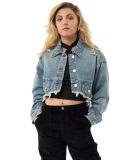 Stilo Apparel FS29226 Cropped Denim Jacket in Denim