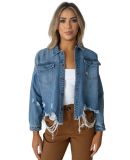 Stilo Apparel FS22749 Oversized Jacket in Med wash