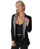 Stilo Apparel FS30068 GLITZY RHINESTONE COLLAR DOU in Black