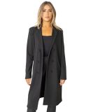 Stilo Apparel FS26361 KNIT CREPE LONG BLAZER WITH  in Black