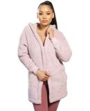 Blank hoodies Stilo Apparel FS23937 Fuzzy Fleece Teddy 2 Ply Lon in Pink