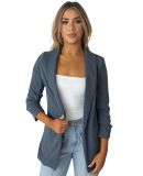 Stilo Apparel JK18888 Roushed Sleeve Blazer in Slate