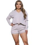Blanks Boutique Stilo Apparel FS22812 Active Set Short in Heather oatmeal