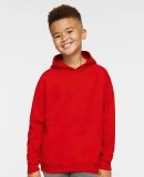 LA T 2296 Youth Pullover Fleece Hoodie in Red