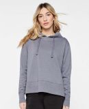 LA T 3536 LADIES VINTAGE WASH HOODIE in Washed grey