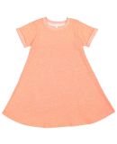 LA T 2679 GIRLS MELANGE FRNCH TRRY DRESS in Papaya melange