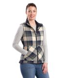 Berne Apparel WV16 Women's Insulated Flannel Vest in Plaid cream jade