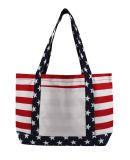 OAD Bags OAD5052 Americana Beach Tote in Red/ white/ blue