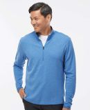 Adidas Golf Clothing A554 3-Stripes Quarter-Zip Sw in Focus blue melange