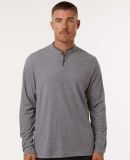 Adidas Golf Clothing A597 Henley Long Sleeve Tee in Grey five melange