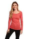 Next Level 6731 Tri-Blend Long Sleeve Scoop Tee in Vintage red