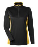 Harriton M786W Women's Flash Snag Protection Plus  in Black/ sunray yellow