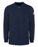 Bulwark SET2 Men's Knit Long Sleeve T-Shirt in Navy