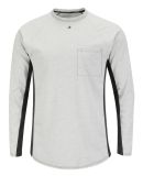 Bulwark MPS8 Men's Long Sleeve FR Two-Tone Base La in Grey