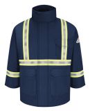 FR Clothing Bulwark JLPC Men's Deluxe Parka With Reflective Tr in Navy