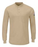 Bulwark SML8 Men's Long Sleeve Henley in Khaki