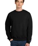 S600 Champion Logo Double Dry Crewneck Pullover sw in Black