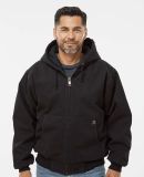5020T DRI DUCK - Hooded Cloth Jacket with Tricot Q in Black