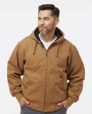 5020T DRI DUCK - Hooded Cloth Jacket with Tricot Q in Saddle