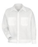 Red Kap SP35 Men's Button-Front Shirt Jacket in White