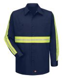 Red Kap SC30E Men's Enhanced Visibility Long Sleev in Navy