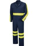 Red Kap CT10ENT Men's Tall Enhanced Visibility Act in Navy/ yellow trim