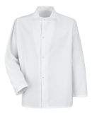 Red Kap 0416 Men's Gripper-Front Short Butcher Coa in White