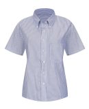 Red Kap SR61 Women's Executive Oxford Dress Shirt in Blue/ white stripe