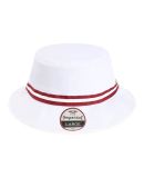 Imperial 1371P The Oxford Performance Bucket Hat in White/ maroon