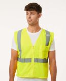 ML Kishigo 1089-1090 Unisex Single Pocket Zipper M in Lime