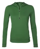 W3002 All Sport Ladies Half Zip Hoodie Leaf/ Slate