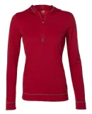 W3002 All Sport Ladies Half Zip Hoodie Sport Scarlet Red/ Slate