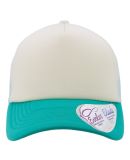 Infinity Hers ROSIE Women's Foam Trucker Cap in Ivory/ jade/ white/ swirl