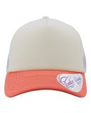 Infinity Hers ROSIE Women's Foam Trucker Cap in Ivory/ sherbert/ white/ floral