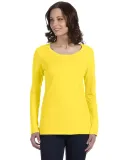 399 ANVIL LADIES SCOOP NECK L/S T in Lemon zest