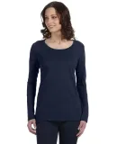 399 ANVIL LADIES SCOOP NECK L/S T in Navy