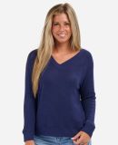 Boxercraft BW1201 Women's Cuddle V-Neck Pullover in Navy