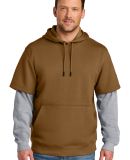 Blank hoodies Cornerstone CSF632 CornerStone Tough Fleece Layere in Duck brown/ heather grey