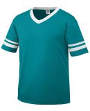 Augusta Sportswear 360 Two Sleeve Stripe Jersey in Teal/ white