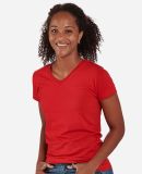 Boxercraft BW2201 Women's V-Neck T-Shirt in Red