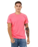 BELLA+CANVAS 3650 Mens Poly-Cotton T-Shirt in Neon pink