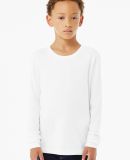 Bella+Canvas 3501YCVC Youth Heather CVC Long Sleev in Solid white blend