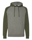 Independent Trading Co. - Raglan Hooded Pullover - Gunmetal Heather/ Army Heather