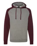 Independent Trading Co. - Raglan Hooded Pullover - Gunmetal Heather/ Burgundy Heather