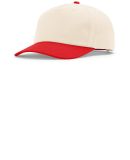 Richardson 356  5-Panel Relaxed Gramps in Cream/ cream/ red