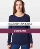 6307 American Apparel Womens Sheer Jersey Long Sle Eggplant